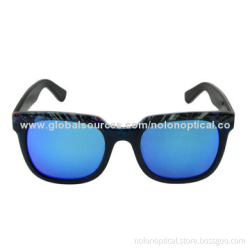 HD patterned acetate sunglasses inside with Black
